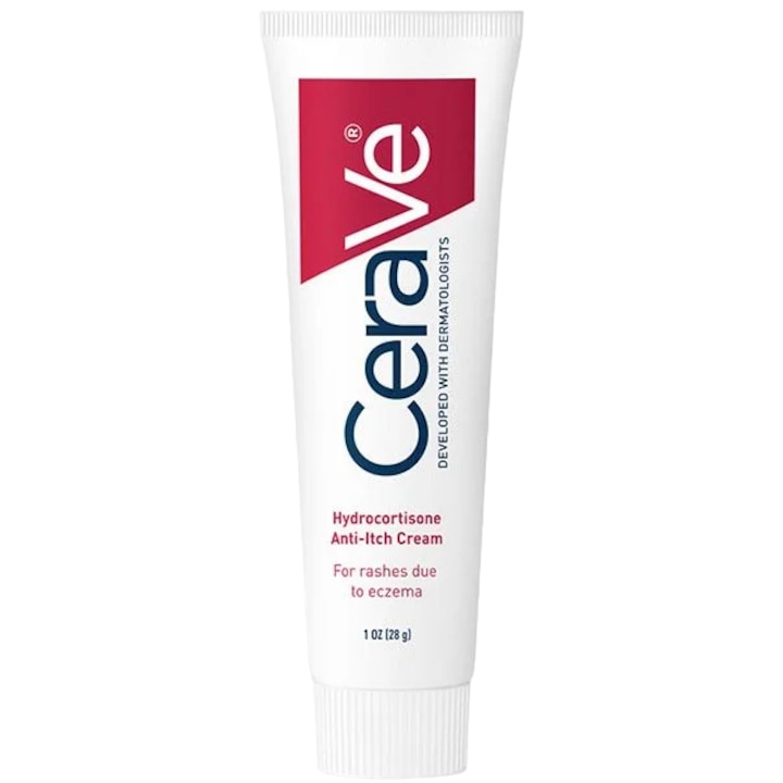 Крем за тяло, CeraVe, Хидрокортизонов крем против сърбеж, за склонна към екзема кожа, успокоява сърбящата кожа и овлажнява, 28 гр