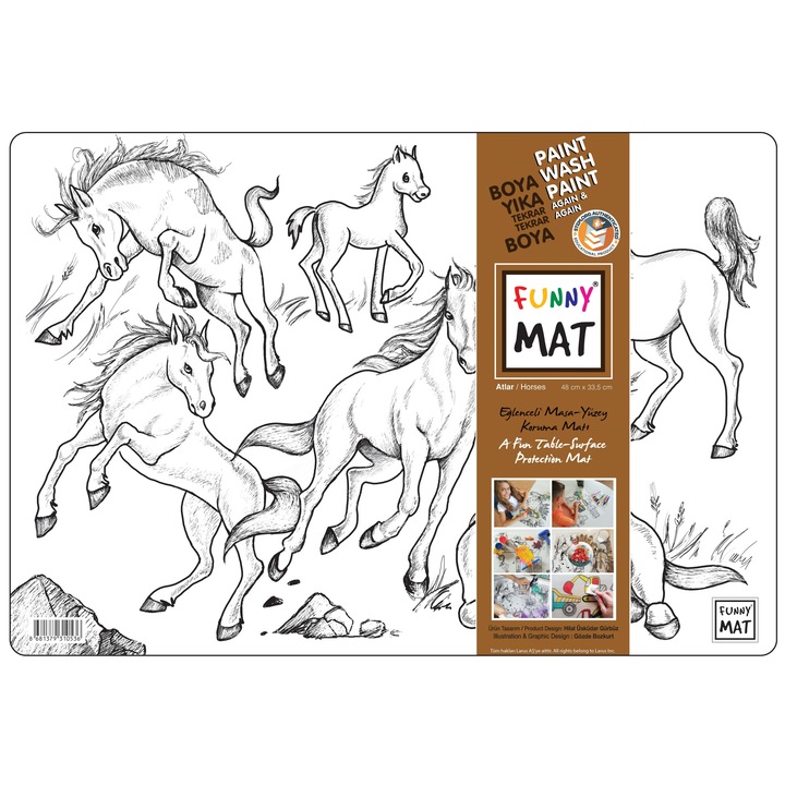 Plansa Funny mat - Cai, 48x33.5 cm