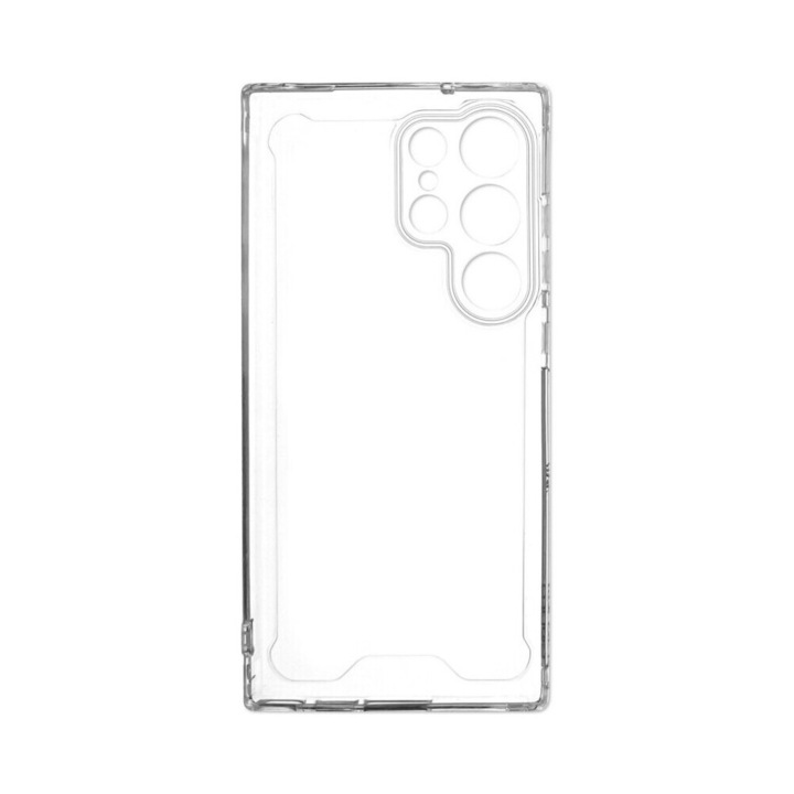 Husa de protectie CENTO Como compatibila cu Samsung Galaxy S24 Ultra Transparent Silicon Premium, Slim, colturi intarite, Anti zgarieturi, Anti soc, cu margini ridicate pentru protectia ecranului si a camerei