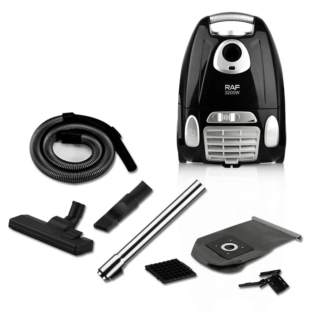 Aspirator Smart Pulse RAF GT 8701, 1600 W, Retragere automata a cablului, Negru