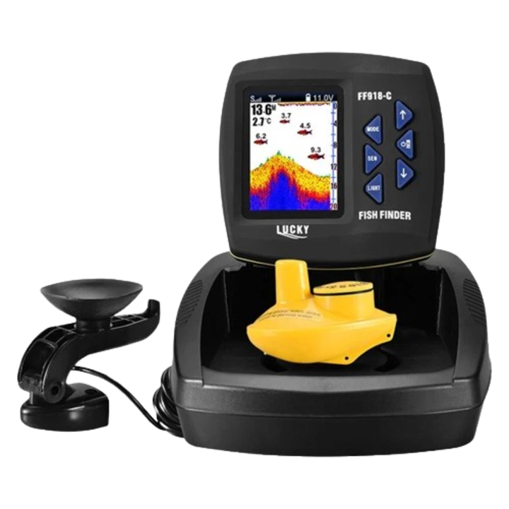 Sonar GPS pescuit Lucky, portabil, functionalitate transductor wireless/cu fir, ABS, 8.6x6.2cm, -10°C - 50°C