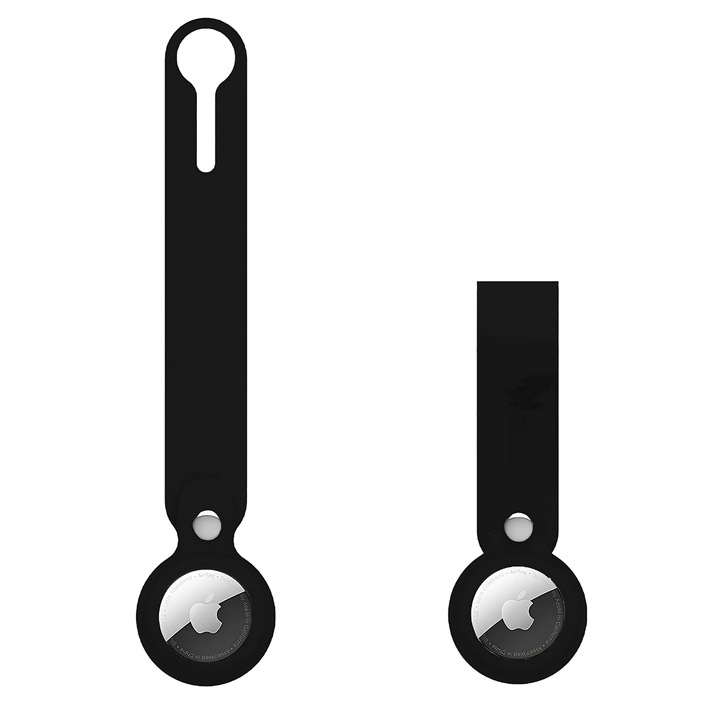 AirTag Loop Black Cover Premium Silicon +Qual™, védő, Easy Grip, fekete