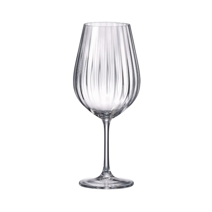 Чаши за червено вино Bohemia Royal Crystal, Водопад Сара, 690 мл, Прозрачни, Комплект от 6