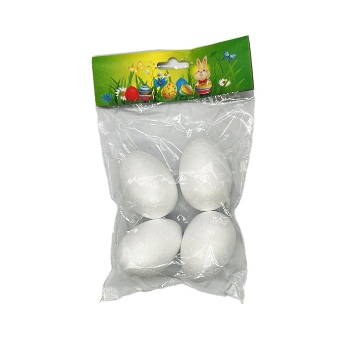 Set 4 oua de Paste polistiren pentru pictat, 5x7 cm, Vision XXI