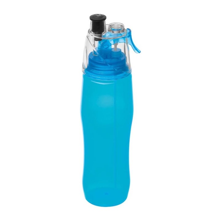 Преносима спортна бутилка, функция за пръскане, заключващ се капак, 700 ml, синя