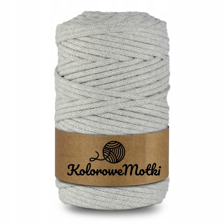Snur pentru macrame, KoloroweMotki, 484, Impletitura, Bumbac 100%, 50m x 5mm, Frasin