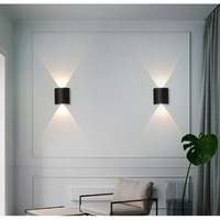 Aplica LED de perete, fatada 2W cu lupa, IP65, lumina calda 3000k, Neagra ZenLED®