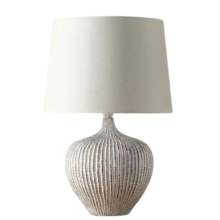 Veioza alba din polirasina, 29 x 29 x 68 cm, Yazhi, Hectarul