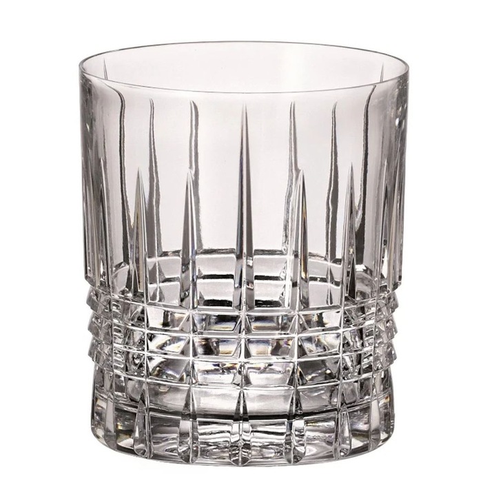 6 db whiskys pohár készlet, átlátszó, Bohemian kristály, 350 ml, Bohemia Whisky Coll. Cimpa