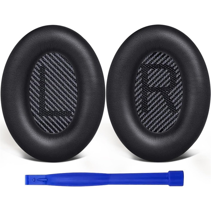 Set 2 earpads/accesoriu pentru casti, Compatibile cu Bose QC35, Negru