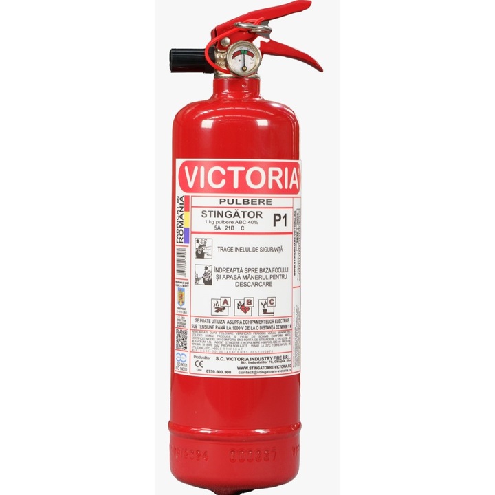 Stingator cu pulbere 1 kg. presurizat permanent