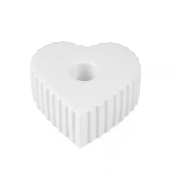 Anima szív alakú kerámia gyertyatartó, 4 x 9 cm