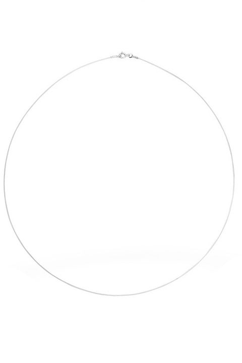 Colier la baza gatului cu fir transparent de silicon fara pandantiv cu accesorii din Argint 925