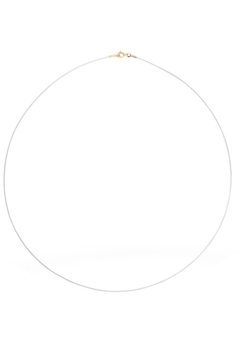 Colier la baza gatului cu fir transparent de silicon fara pandantiv cu accesorii din Argint 925 placate cu Aur 14k