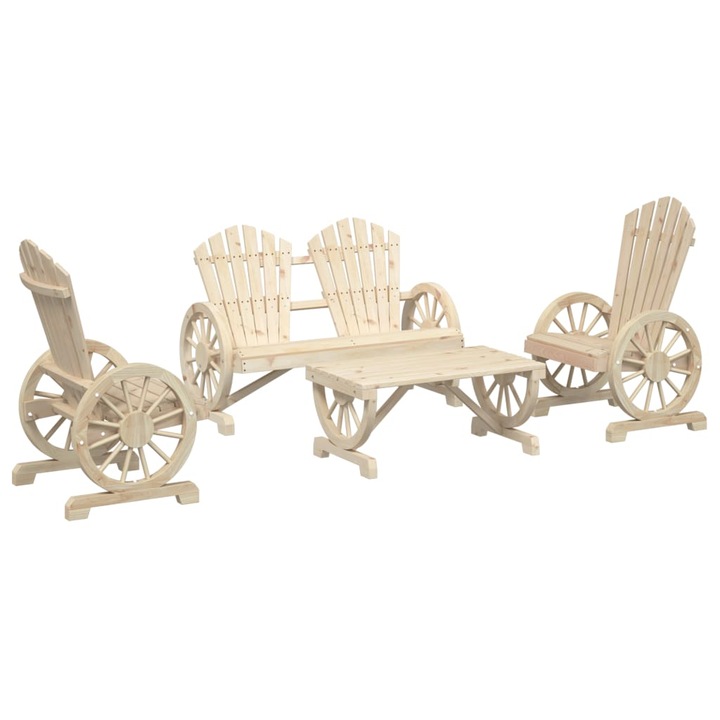 Set mobilier de gradina vidaXL, 4 piese, lemn masiv de brad, 43.65 kg 3207125