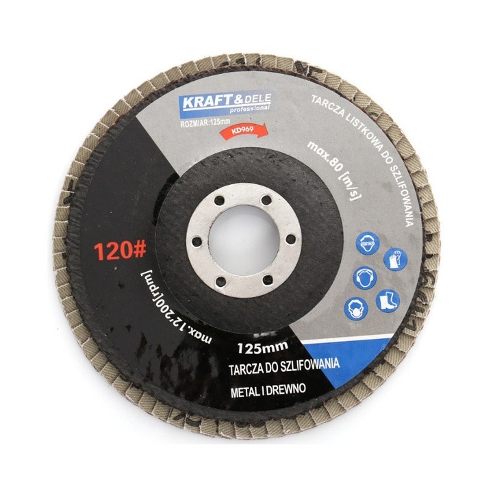 Disc de slefuire, Kraft&dele, 125mm, granulatie P100, KD968