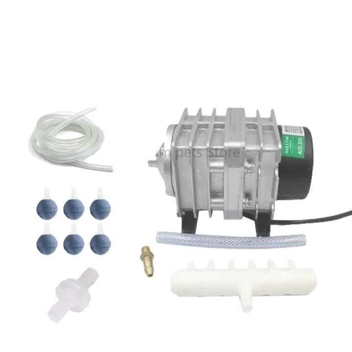 Pompa de aer electromagnetica portabila pentru acvarii si iazuri, ACO-318, 45W, 220-240V, set cu adaptor EU