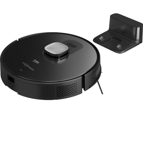 Aspirator Robot 2in1 Beko Robosmart VRR84314VB, 0.4l, 14.4v, Autonomie Max 250 Min, Wi-fi, Functie Mop, Negru-argintiu