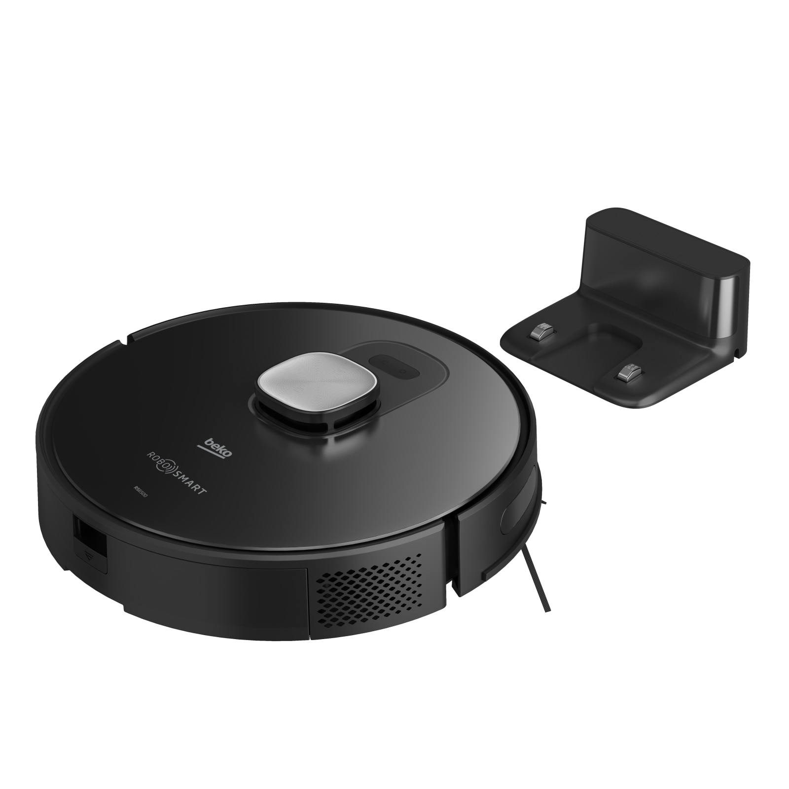 Aspirator Robot 2in1 Beko Robosmart VRR84314VB, 0.4l, 14.4v, Autonomie Max 250 Min, Wi-fi, Functie Mop, Negru-argintiu