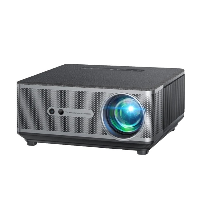 Видео проектор Full HD 1920x1080p, яркост 650 ANSI, екран до 150 инча, WiFi 6, Bluetooth 5.0, сребрист