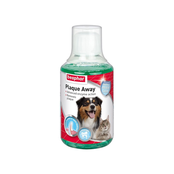Apa de gura pentru caini si pisici Plaque Away Beaphar, reduce formarea placii, 250 ml