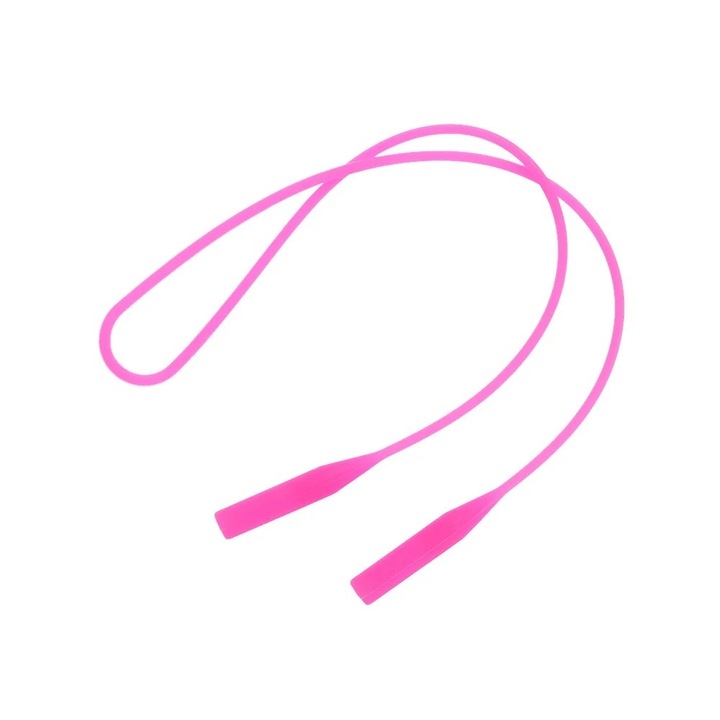Корда за очила, силиконова, розова, класически размер
