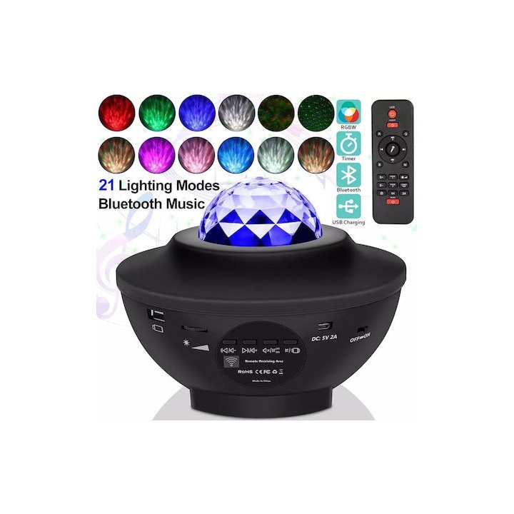 Lampa de veghe pentru copii, proiector cu proiectie de stele, multicolor