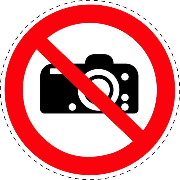 Sticker Indicator Autoadeziv de Restrictie - Fotografiatul Interzis 5 cm