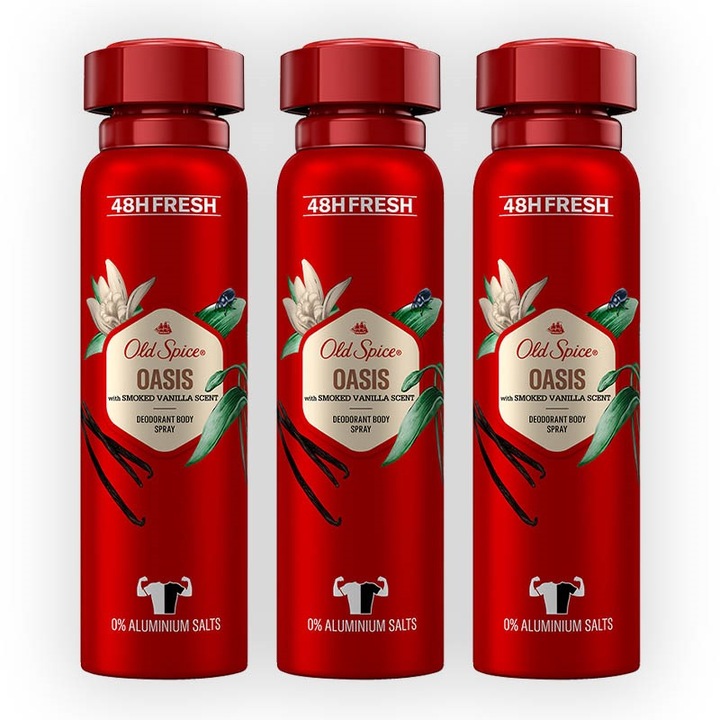 Pachet 3 x Deodorant Spray Old Spice Oasis, 150 ml