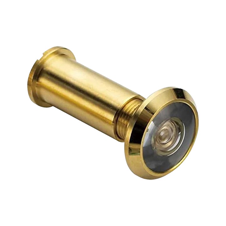 Vizor pentru usa, auriu, Ø 16 mm, 200 grade, lungime 32 - 53 mm