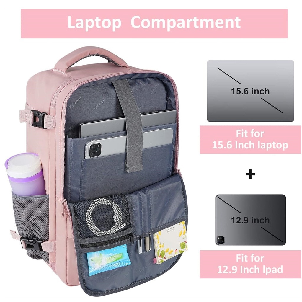 Rucsac pentru laptop, Poliester, 15.6", Roz