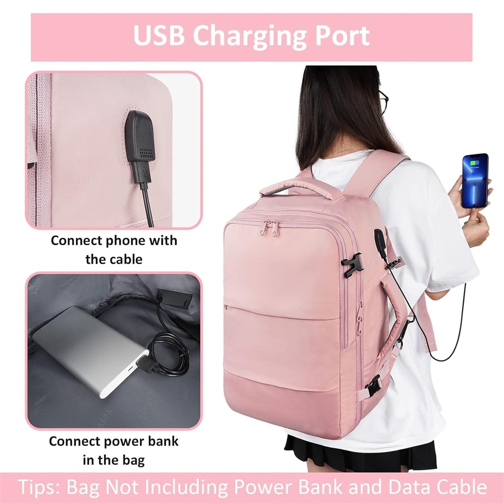Rucsac pentru laptop, Poliester, 15.6", Roz