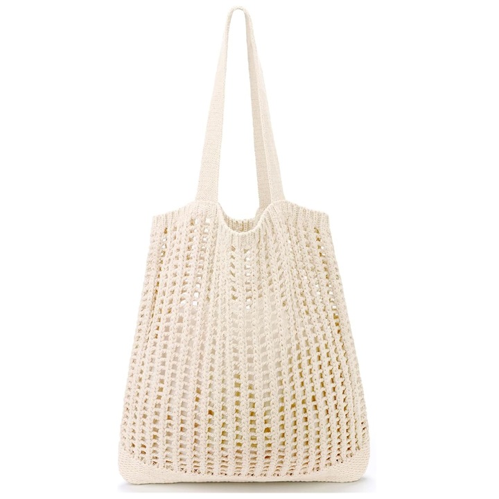 Geanta tote de plaja, 66x36x26 cm, Bej