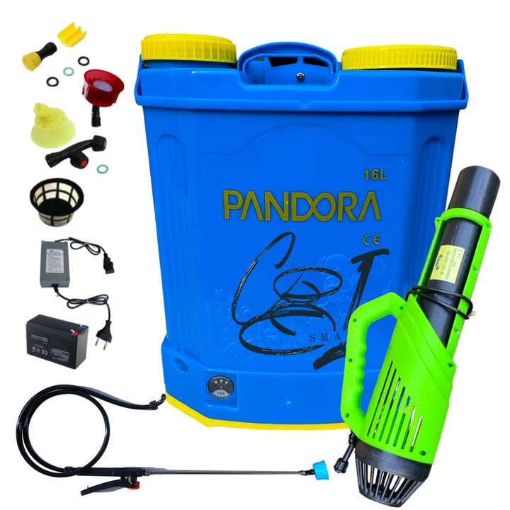 Set complet Pompa de stropit electrica cu Atomizor Pandora Sprayer, 16L, si regulator de presiune - COBI SMART®