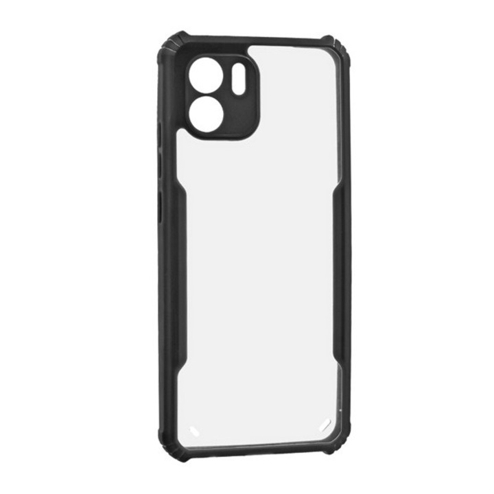 Gigapack szilikon mobiltelefon tok, ütésállóság, légpárnás sarok, akril hátlap, kameravédő, fekete, kompatibilis: Xiaomi Redmi A2 / Redmi A1