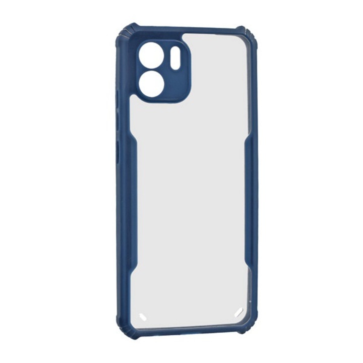 Gigapack szilikon mobiltelefon tok, ütésállóság, légpárnás sarok, akril hátlap, kameravédő, sötétkék, kompatibilis: Xiaomi Redmi A2 / Redmi A1