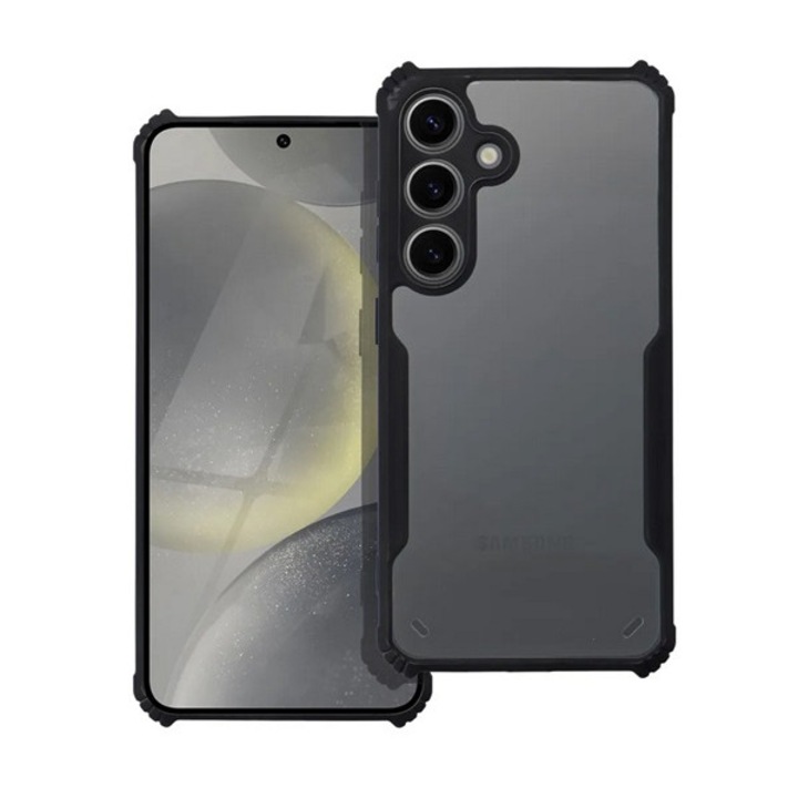 Gigapack szilikon mobiltelefon tok, ütésállóság, légpárnás sarok, akril hátlap, kameravédő, fekete, kompatibilis: Samsung Galaxy A14 5G, SM-A146, / Galaxy A14 4G, SM-A145