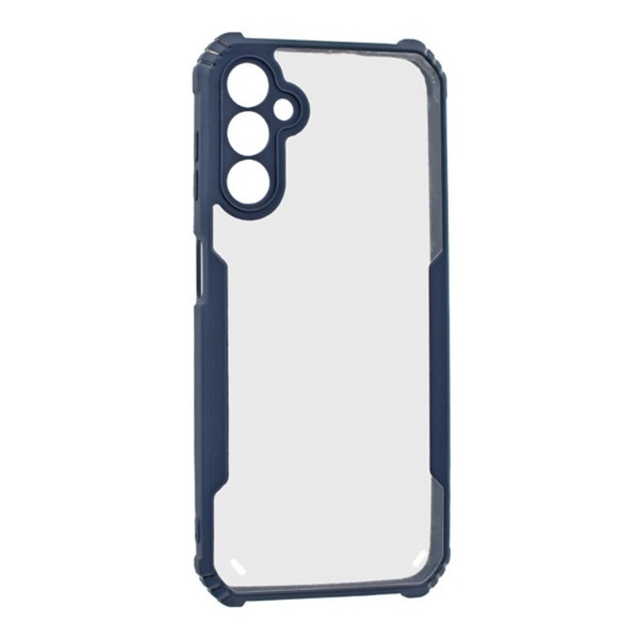 Gigapack szilikon mobiltelefon tok, ütésállóság, légpárnás sarok, akril hátlap, kameravédő, sötétkék, kompatibilis: Samsung Galaxy A14 5G, SM-A146, / Galaxy A14 4G, SM-A145