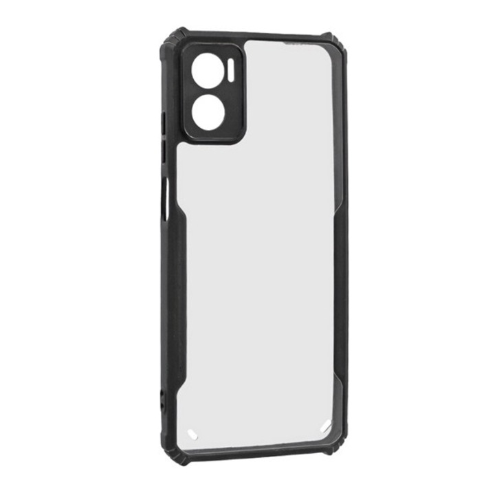 Gigapack szilikon mobiltelefon tok, ütésállóság, légpárnás sarok, akril hátlap, kameravédő, fekete, kompatibilis: Motorola Moto E22i / Moto E22, XT2239