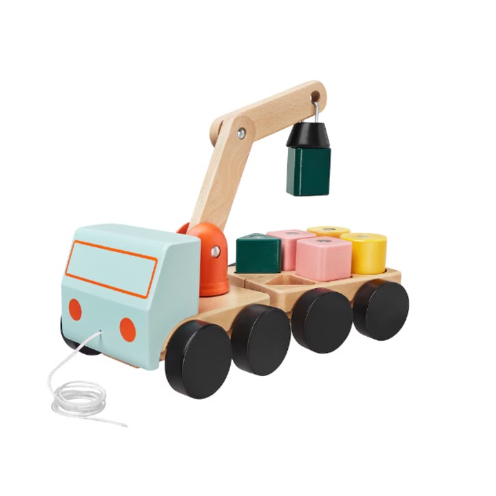 Дървена играчка, магнитни кубчета за сглобяване, многоцветни, за деца