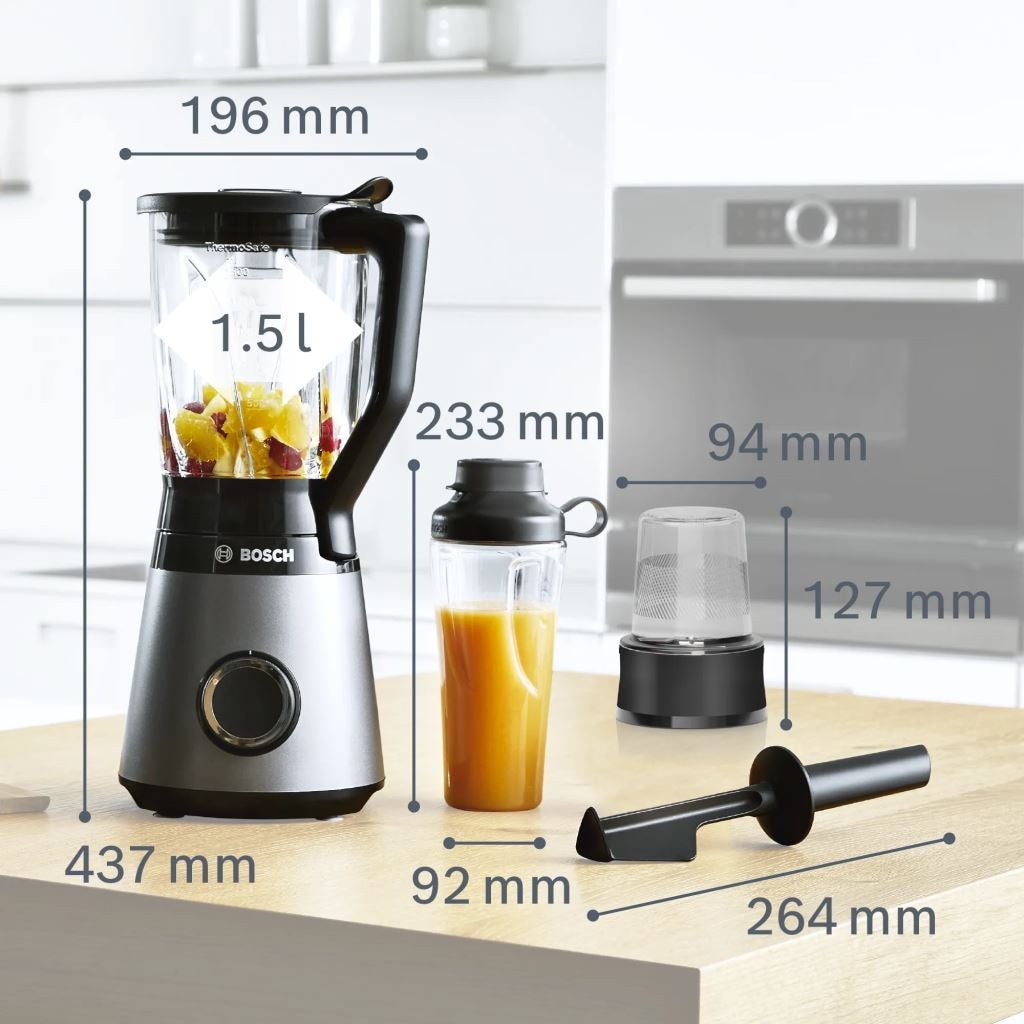 Bosch Serie 4 MMB6177S блендер 1.5 L Настолен миксер 1200 W Черен ...