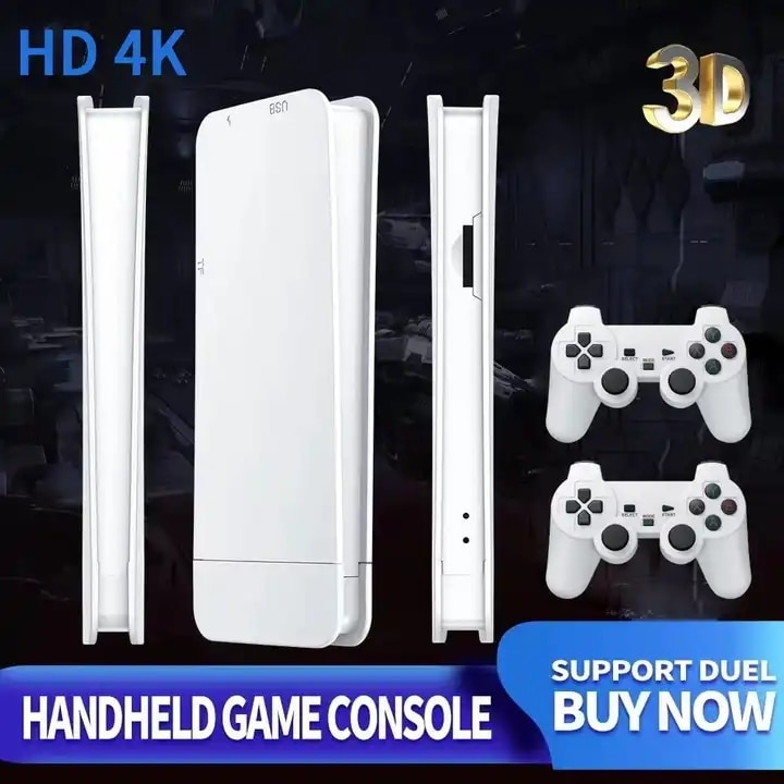 Consola joc pe televizor, wireless, 4K, Ultra HD, 2 controllere, 64gb, Game Stick Pro, alb