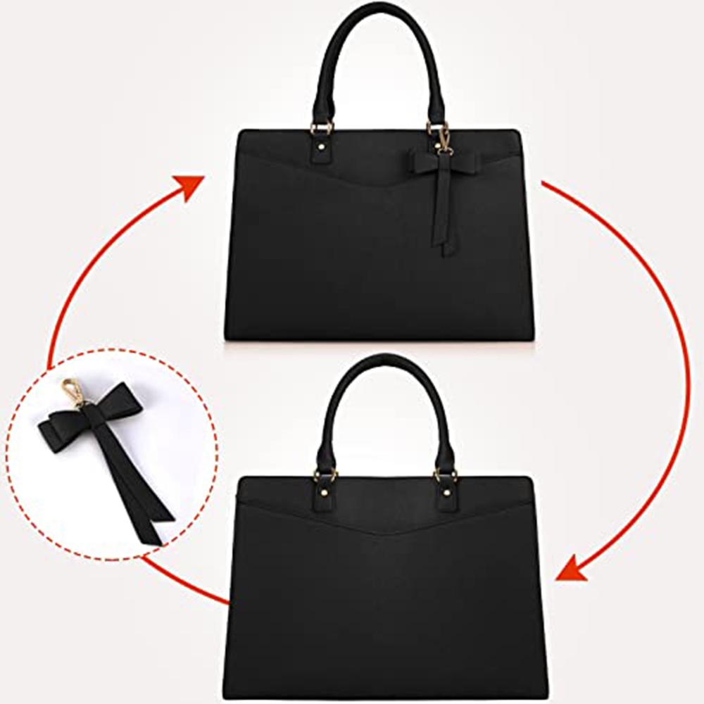 Geanta pentru laptop, Dollcini, Piele, Negru