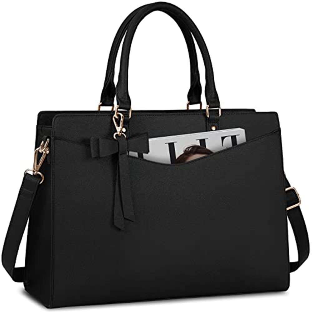 Geanta pentru laptop, Dollcini, Piele, Negru