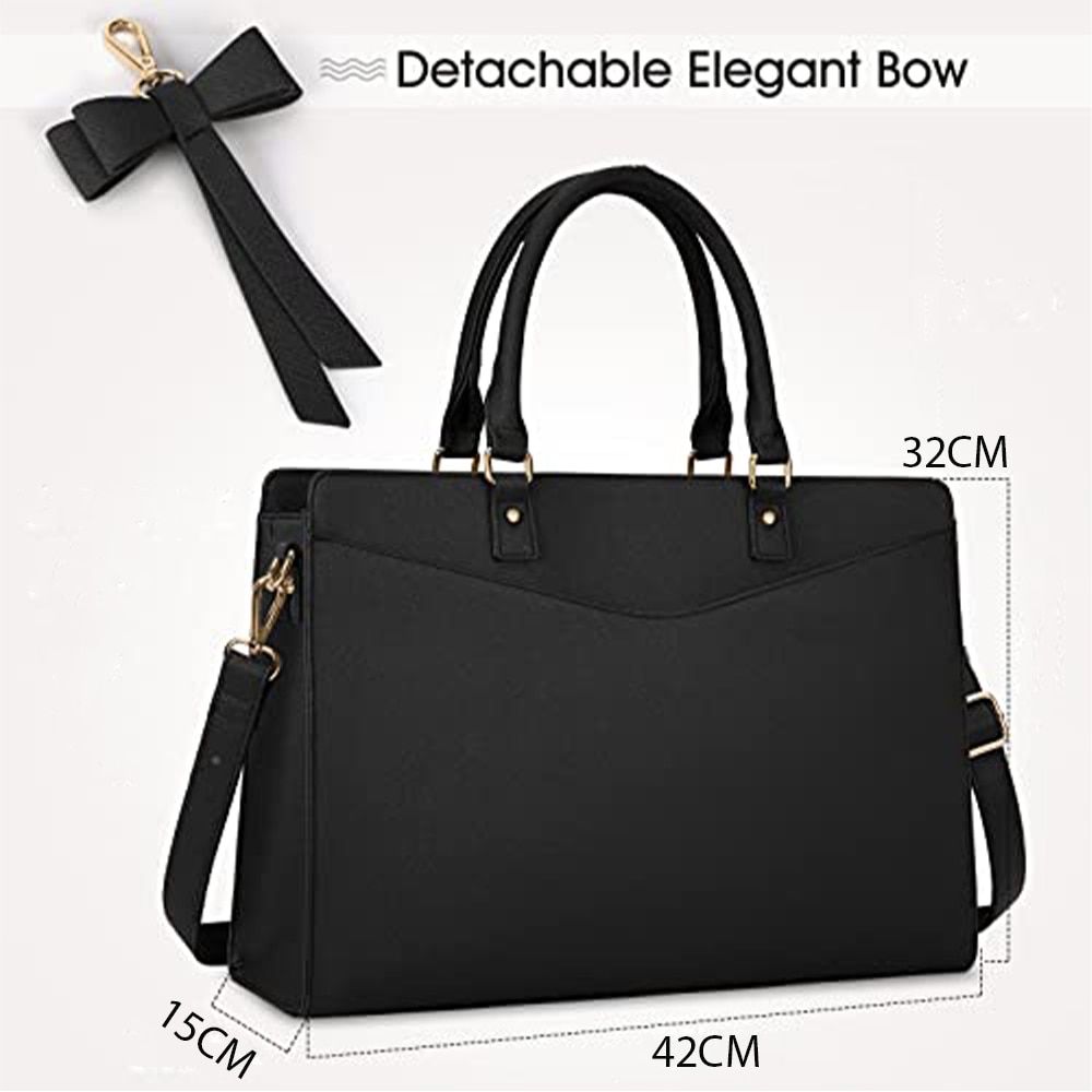 Geanta pentru laptop, Dollcini, Piele, Negru