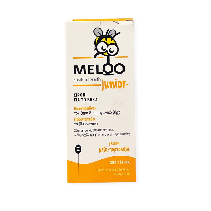 Sirop pentru copii Epsilon Health Meloo Junior, miere si portocala, 175ml