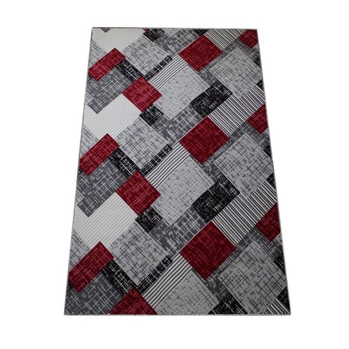 Covor Antiderapant Burgundy, Poliester, 80 x 150 cm