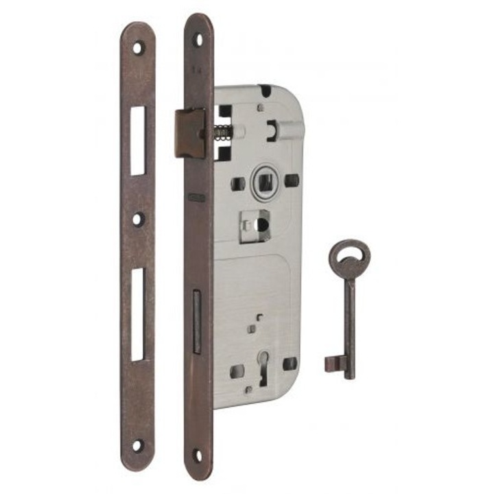 Broasca pentru usa cu cheie 40 x 90 mm, finisaj bronz, Thirard