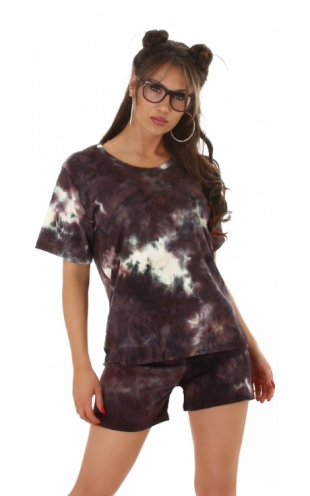 Set tricou cu maneca scurta si pantaloni scurti, Negru