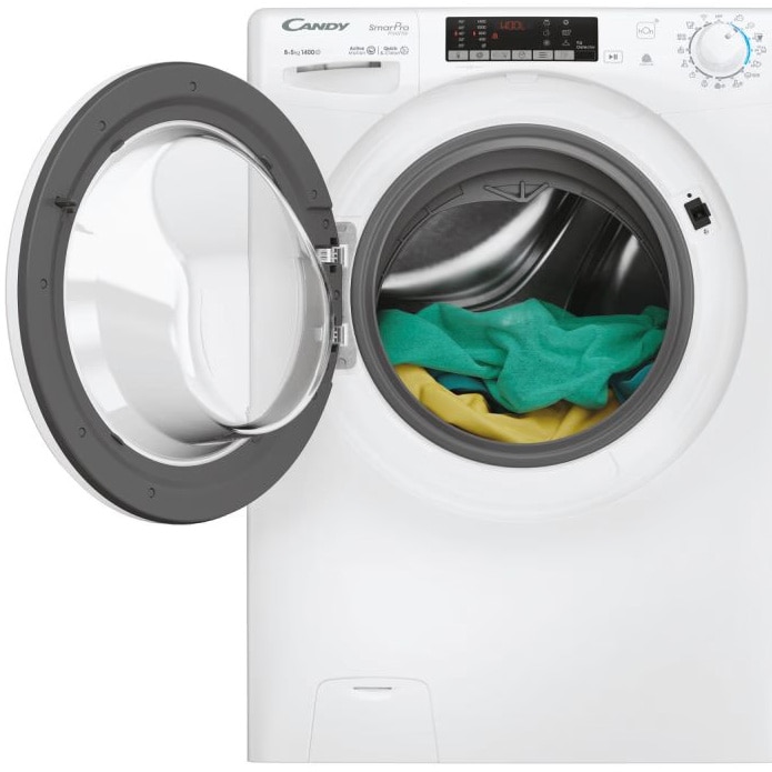 Masina de spalat rufe cu uscator Candy Smart Pro COW4854TWM6/1-S, Spalare 8 kg / Uscare 5 kg, 1400 rpm, Clasa A, Motor Inverter, Quick & Clean, WiFi/ hOn app, Alb